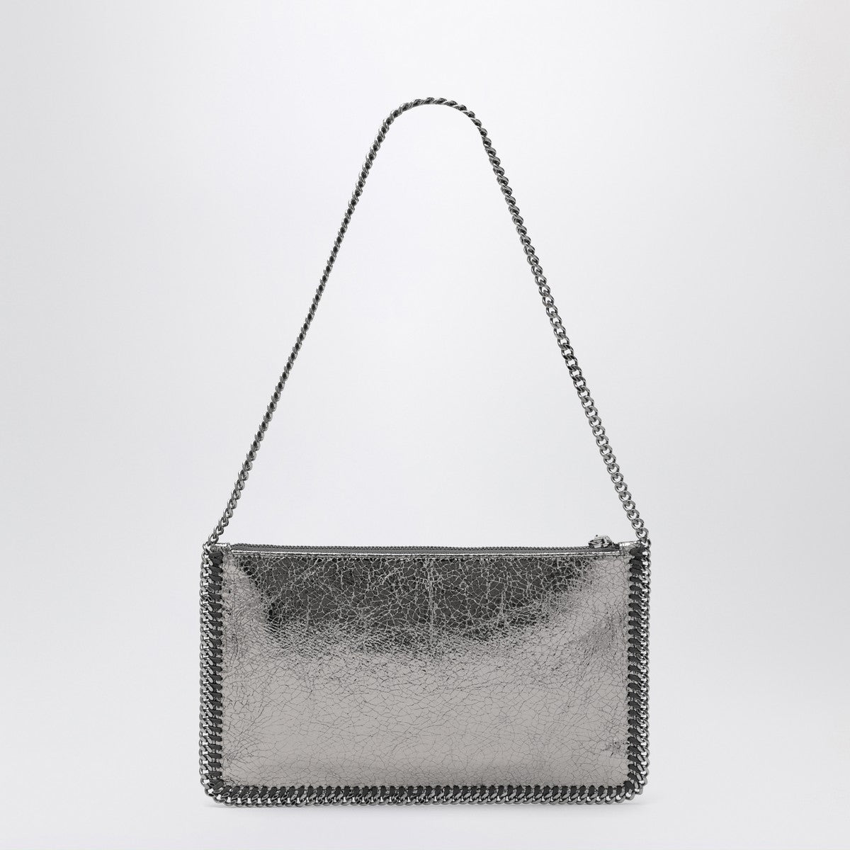 Stella McCartney Falabella Grey Metallic Clutch Shoulder Bag Stella McCartney 