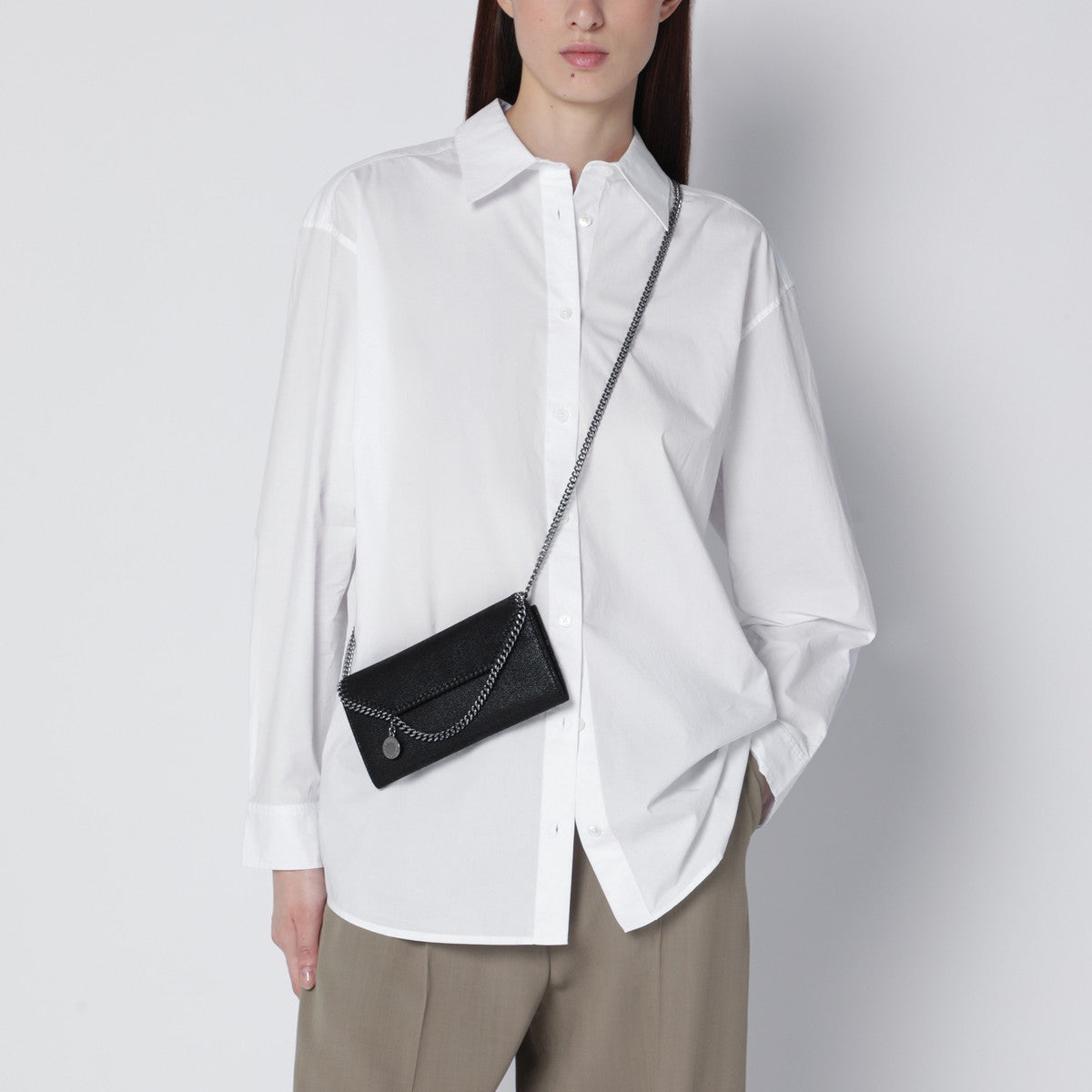 Stella McCartney Falabella black crossbody wallet