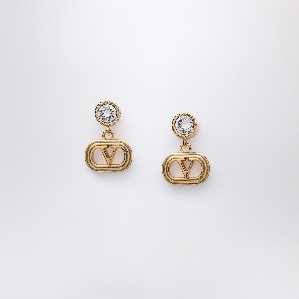 Valentino Garavani Gold Ovalette earrings with Swarovski crystals Valentino Garavani 