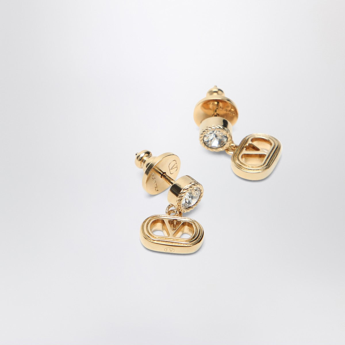 Valentino Garavani Gold Ovalette earrings with Swarovski crystals Valentino Garavani 