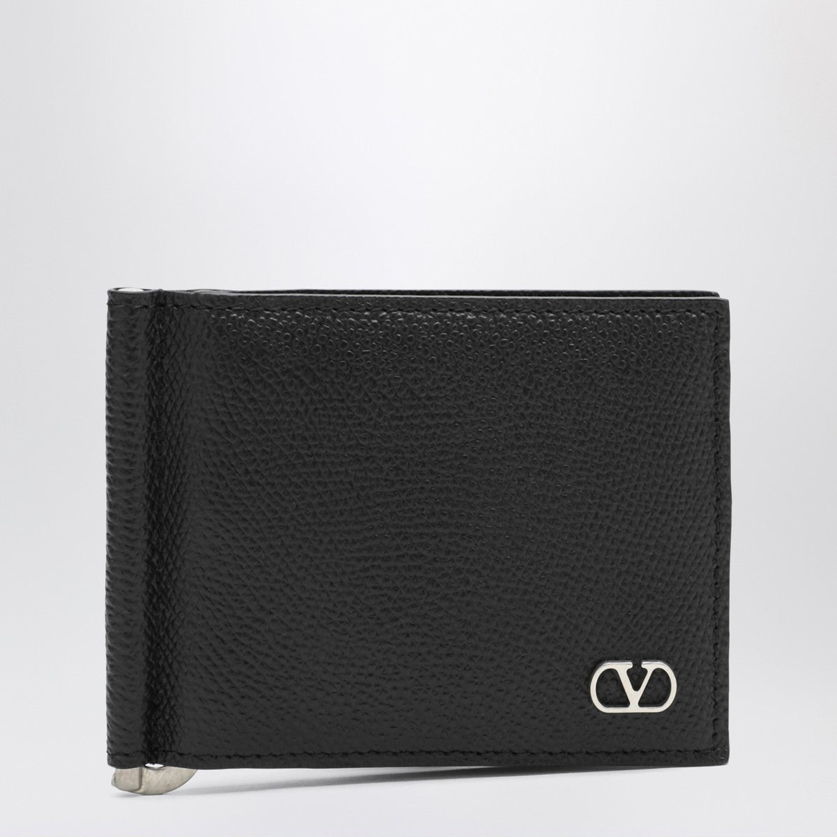 Valentino Garavani Black bi-fold Vlogo wallet with clip Valentino Garavani 