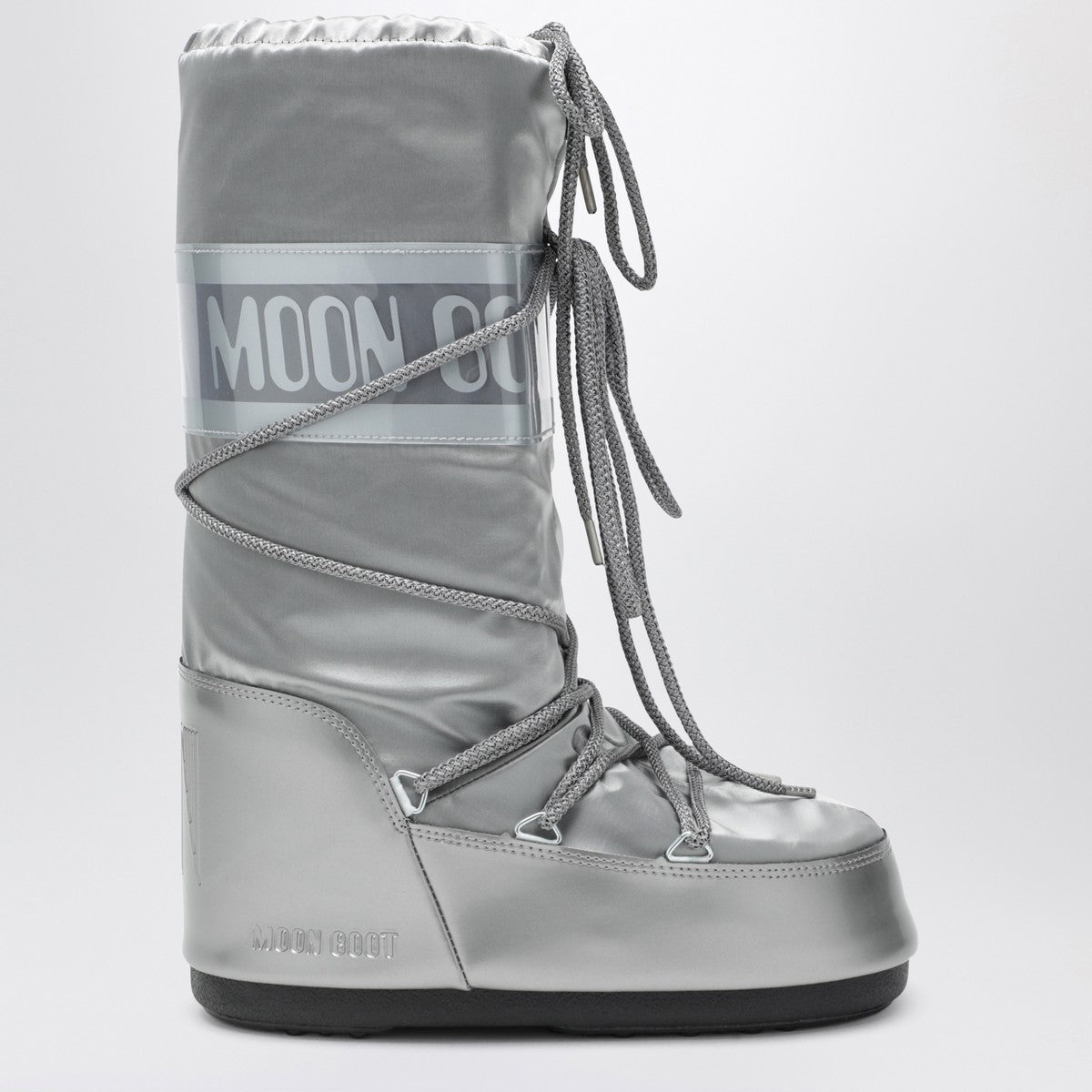 Moon Boot Icon Glace silver satin boots Moon Boot 