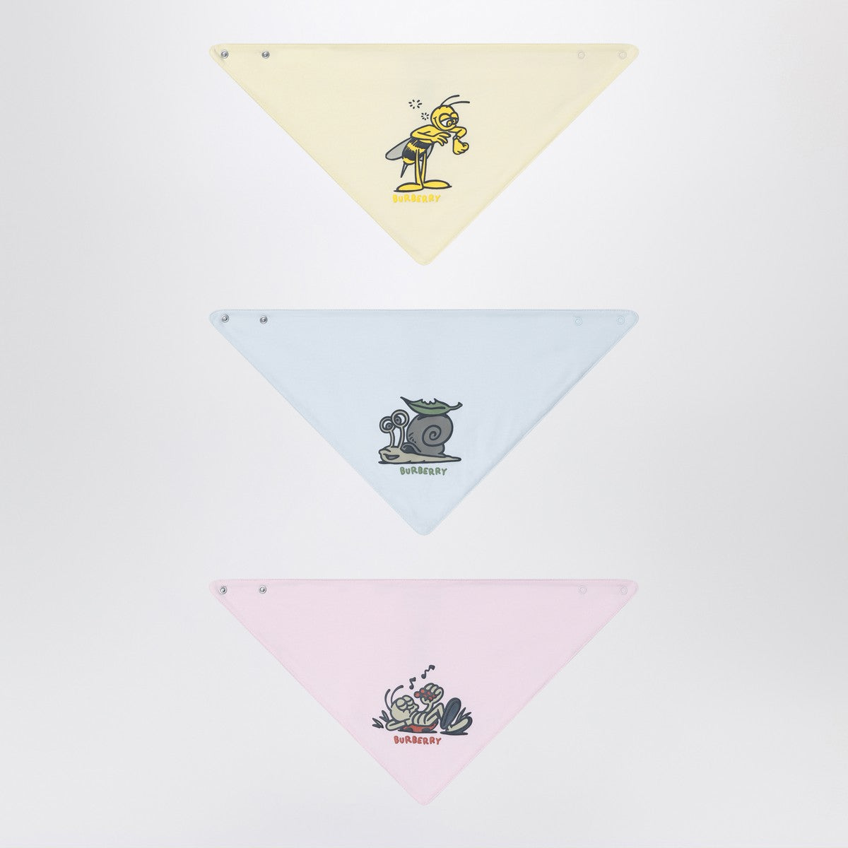 Burberry Set of three coloured cotton bibs Burberry 