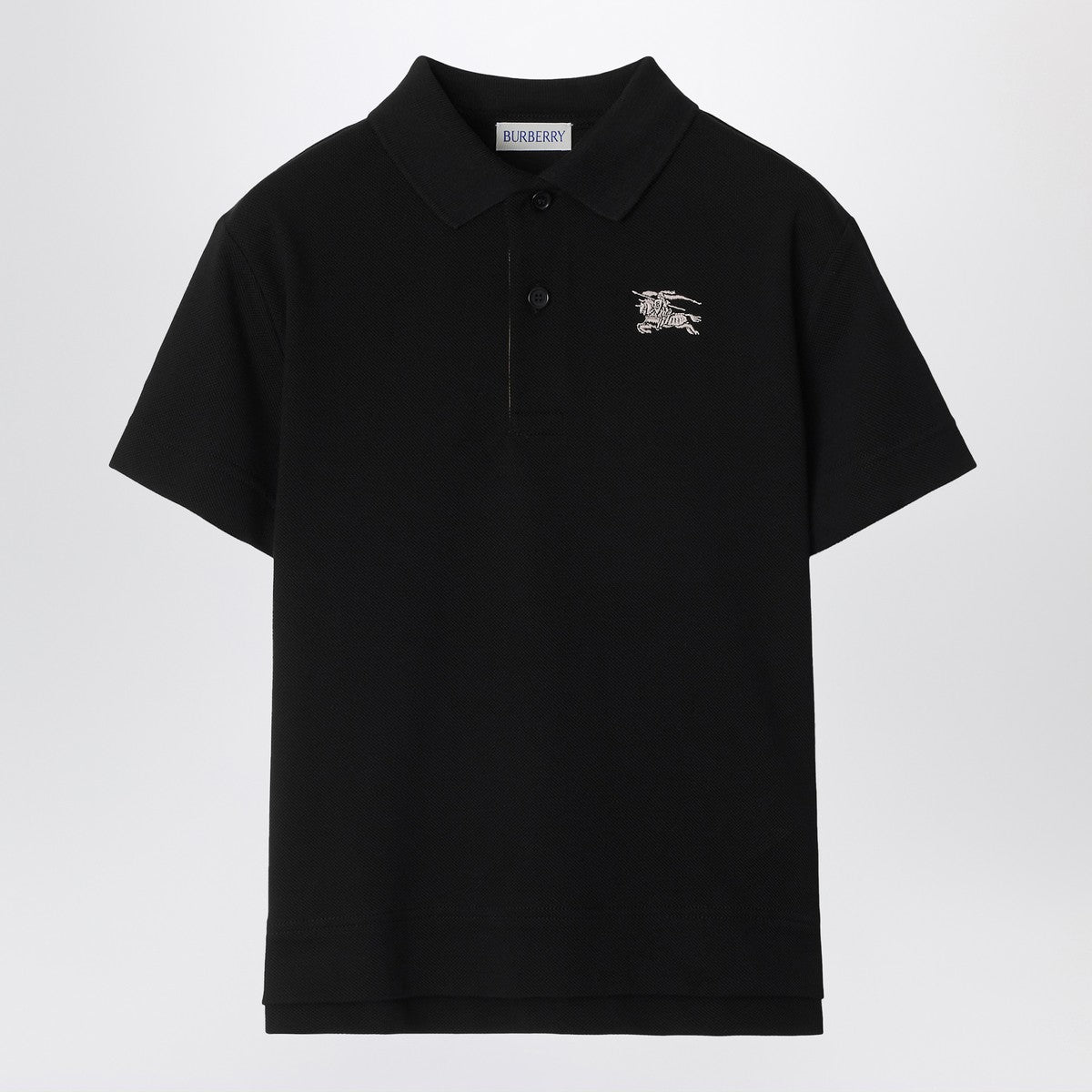 Burberry Black cotton piqué polo shirt Burberry 