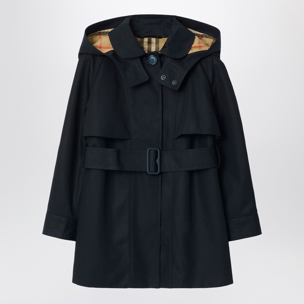 Burberry Single-breasted navy blue cotton trench coat Burberry 