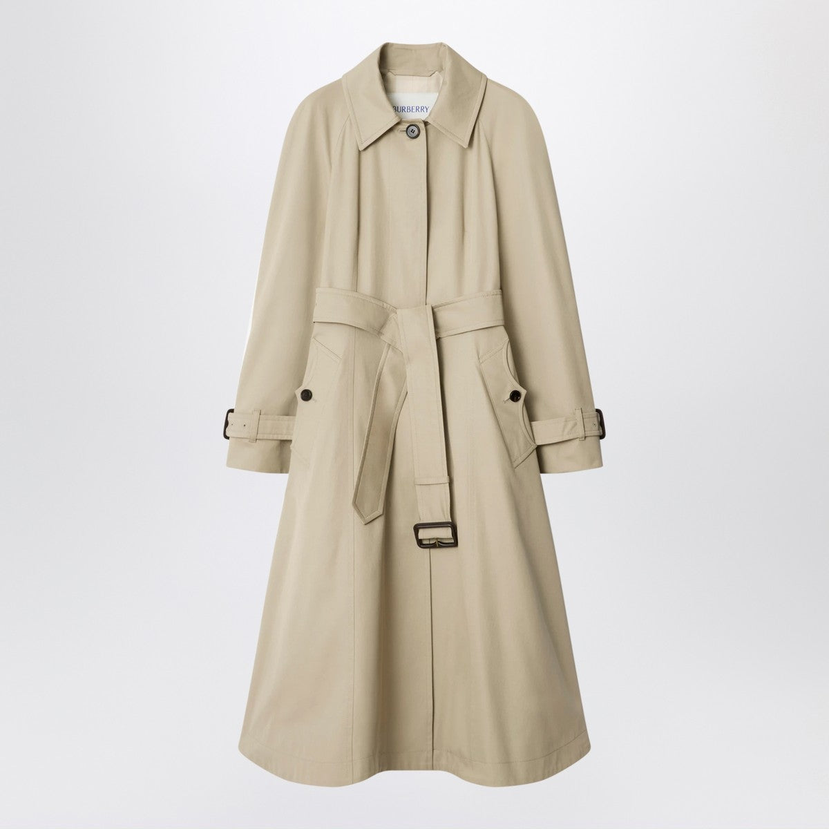 Burberry Long beige gabardine Ellingham car coat Burberry 