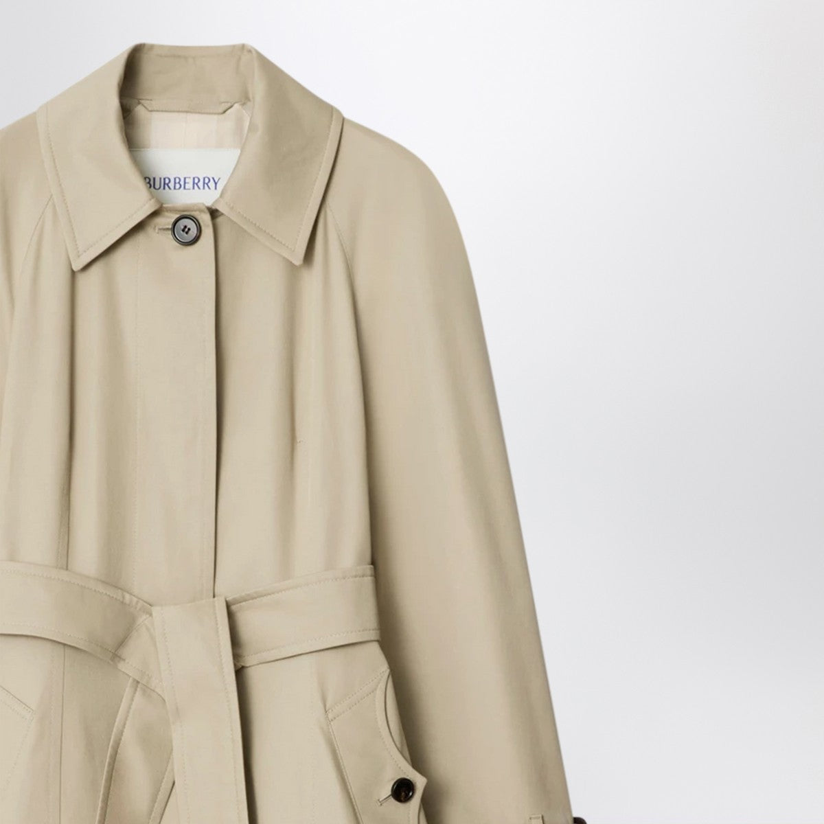 Burberry Long beige gabardine Ellingham car coat Burberry 