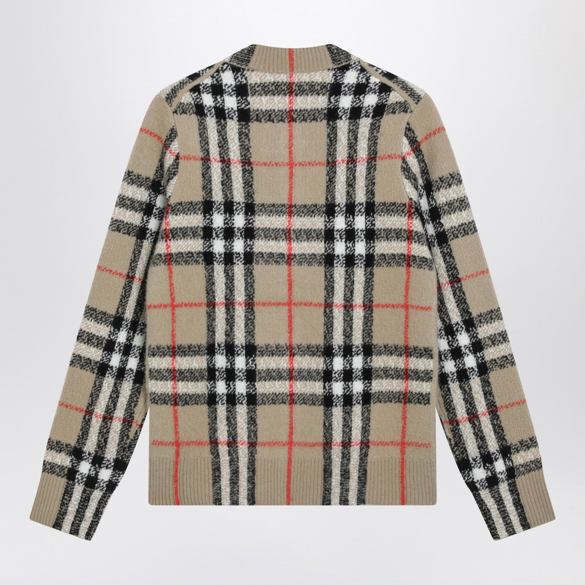 Burberry Beige Check cashmere and wool cardigan Burberry 