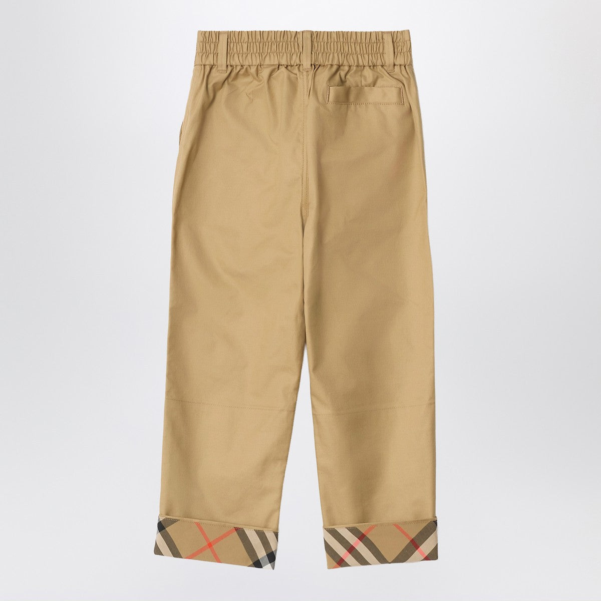 Burberry Beige trousers with Check turn-ups Burberry 
