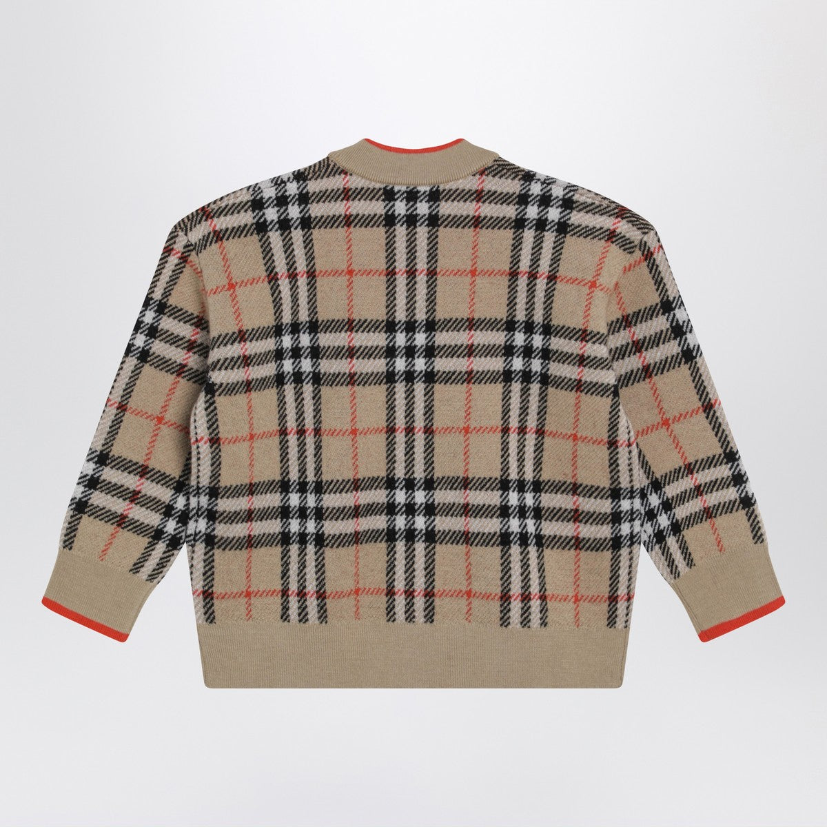 Burberry Beige wool cardigan with Check motif Burberry 