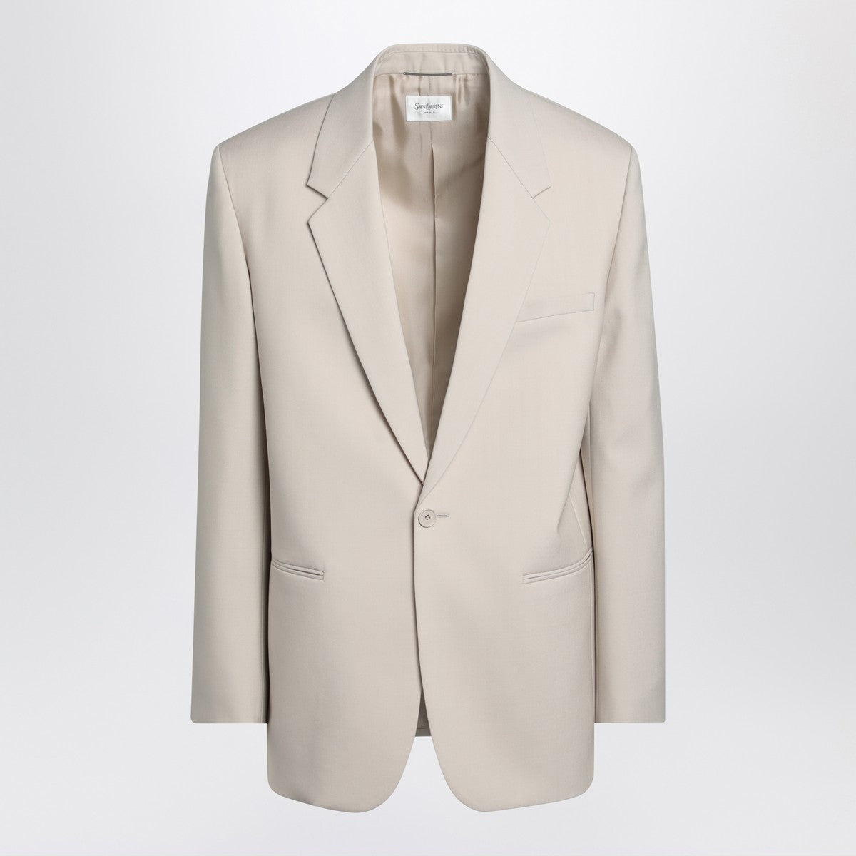 Saint Laurent Light beige single-breasted wool jacket Saint Laurent 