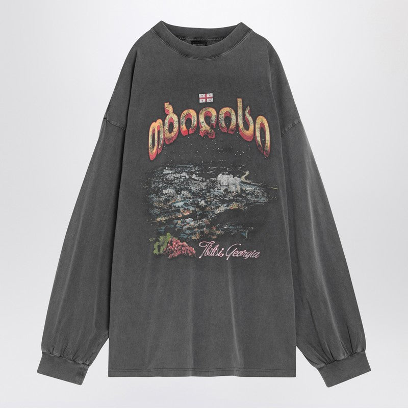 Balenciaga Black washed over Tbilisi T-shirt Balenciaga 