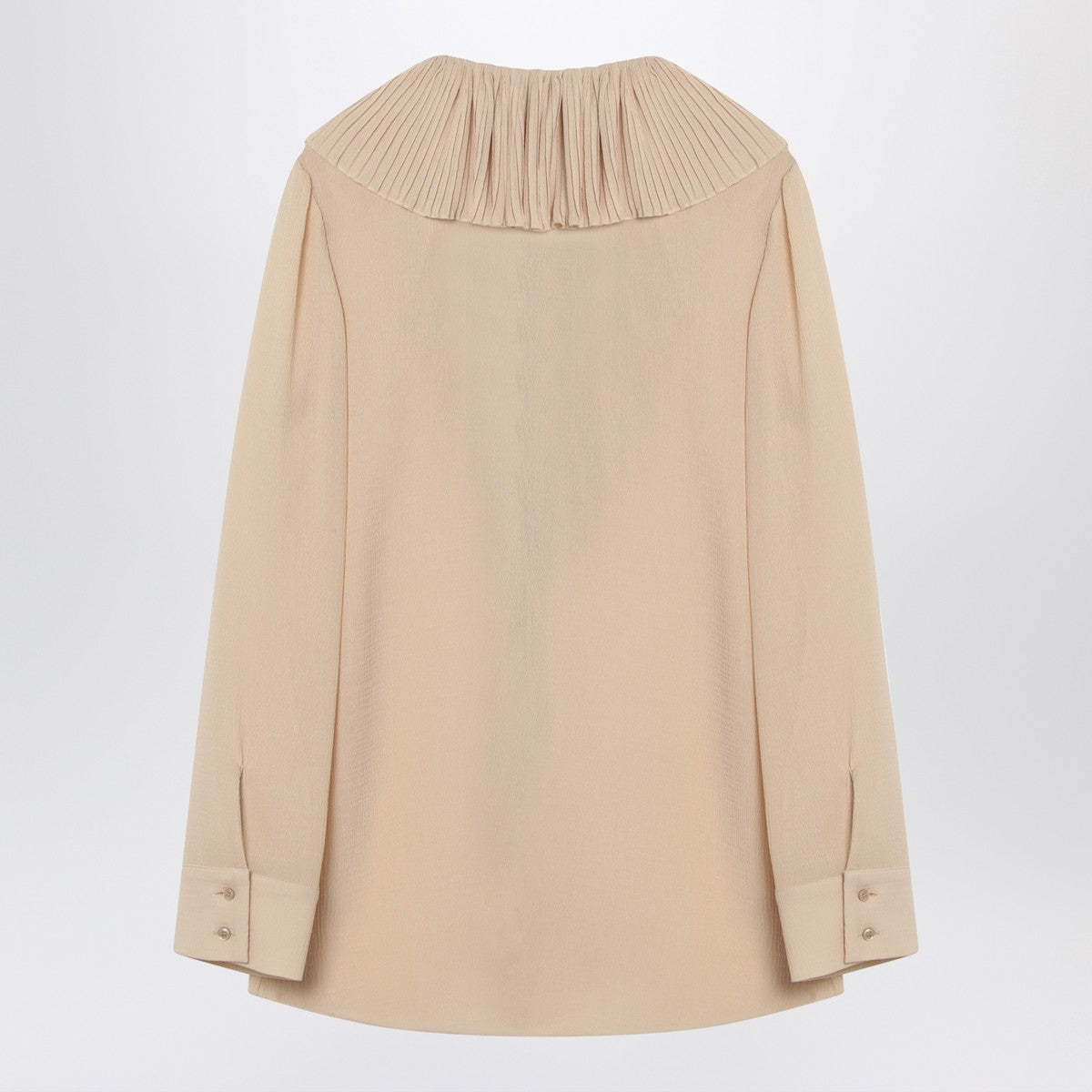 Saint Laurent Beige ruffled blouse in silk Saint Laurent 