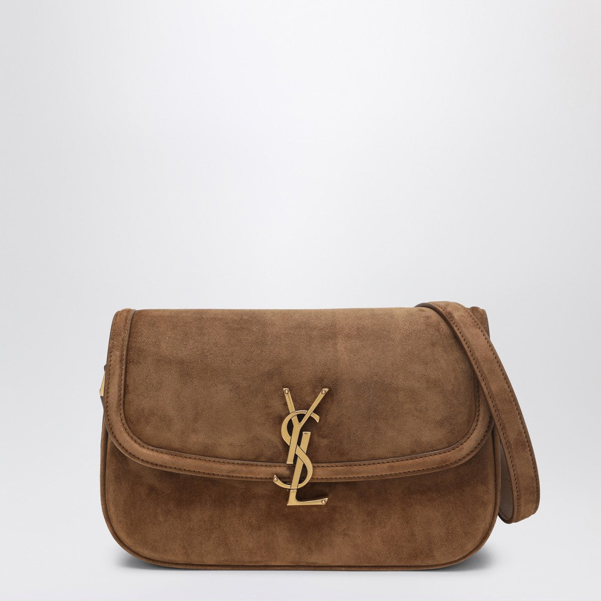 Saint Laurent Borsa Solferino medium in suede Caramel Cognac Saint Laurent 