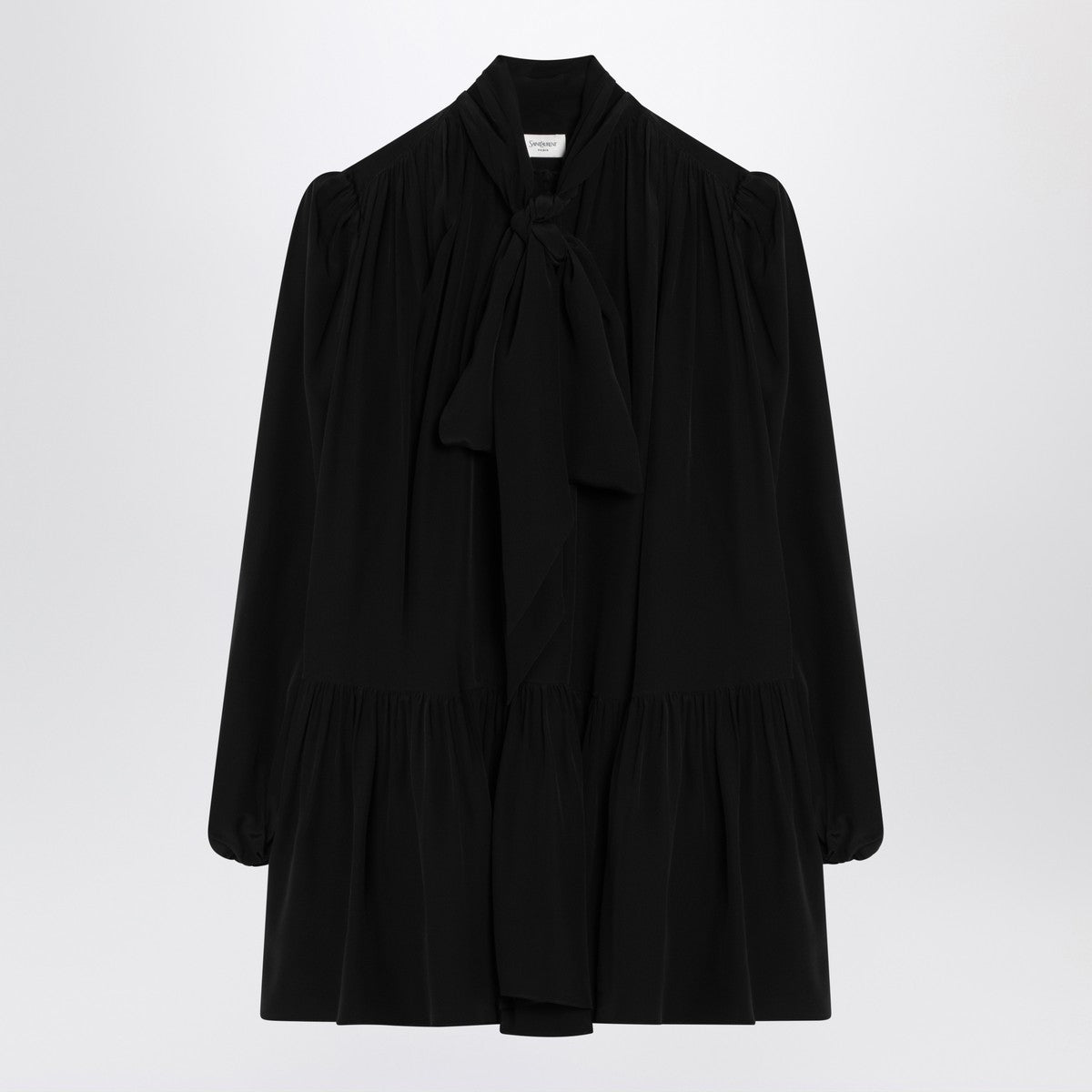 Saint Laurent Black lavallière dress in silk Saint Laurent 