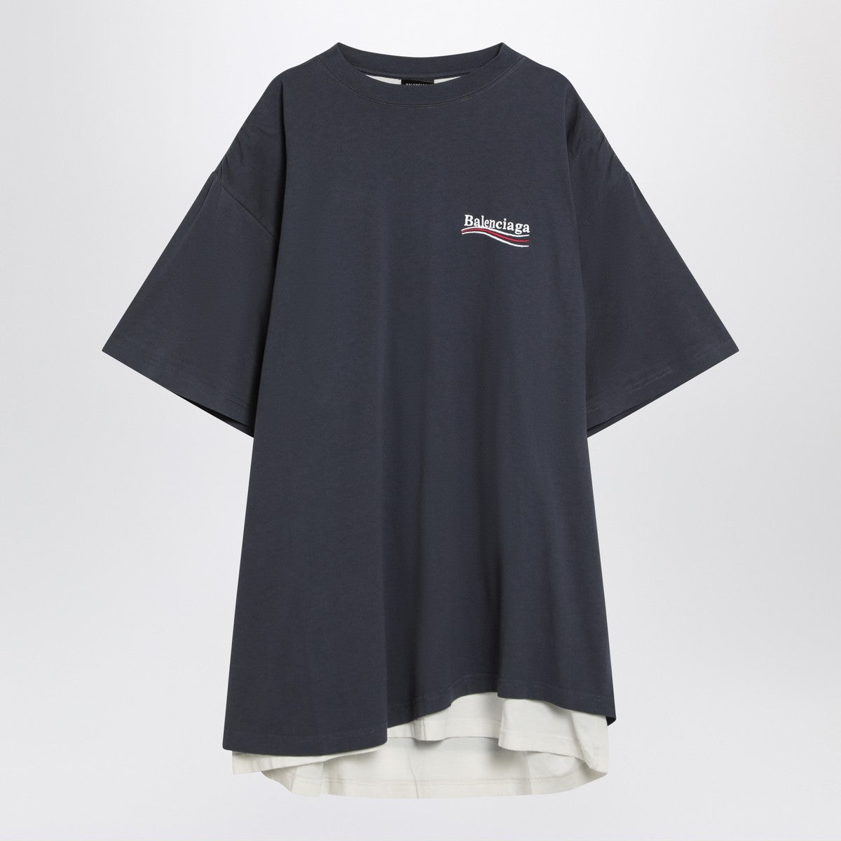 Balenciaga Double T-shirt Political Campaign navy/white Balenciaga 