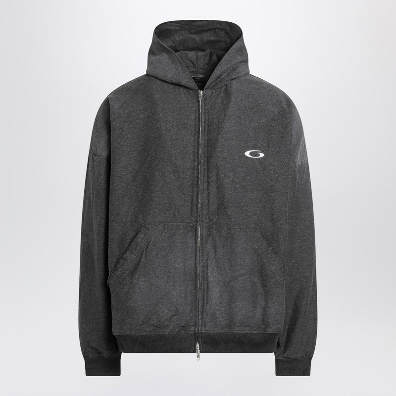 Balenciaga Trompe L''Oeil anthracite mélange cotton sweatshirt