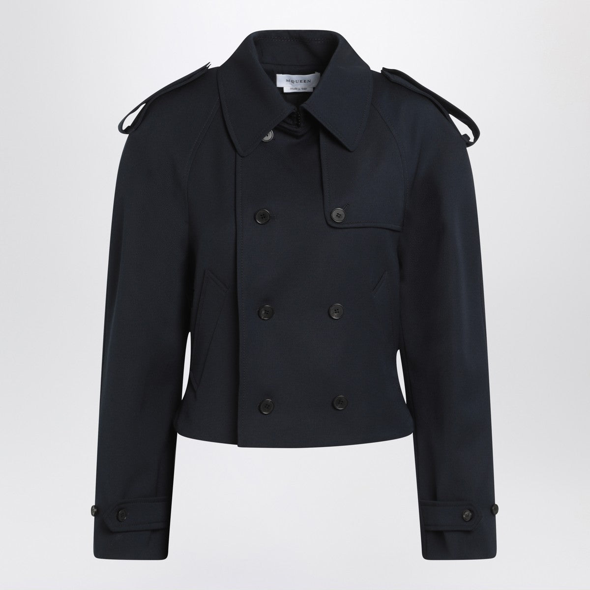 Alexander McQueen Short double-breasted navy blue jacket Alexander Mcqueen 