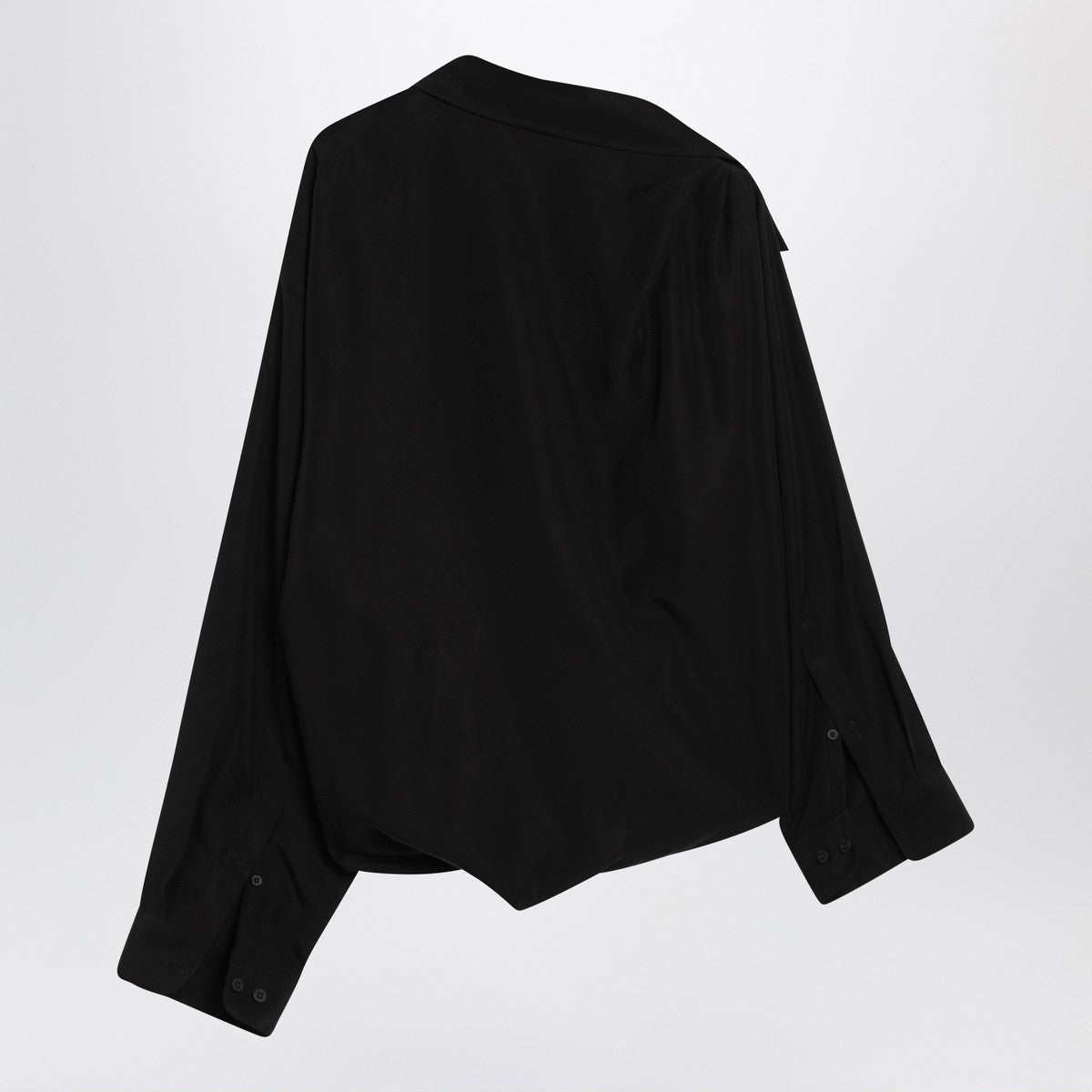 Balenciaga One-shoulder black shirt in poplin Balenciaga 