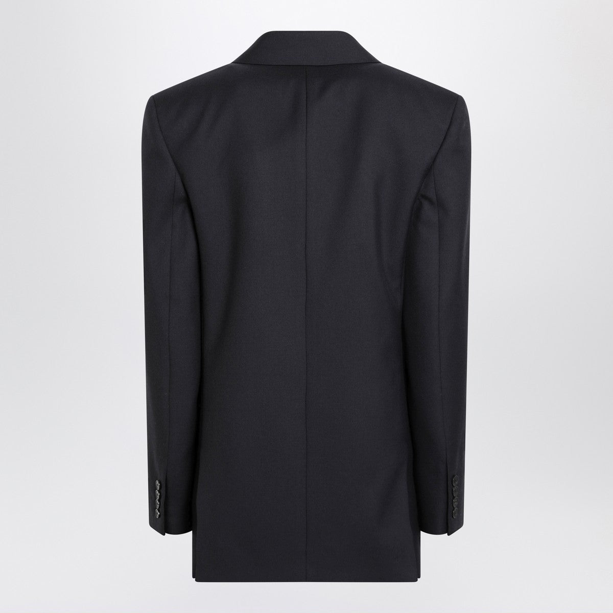 Saint Laurent Long navy blue wool gabardine coat Saint Laurent 