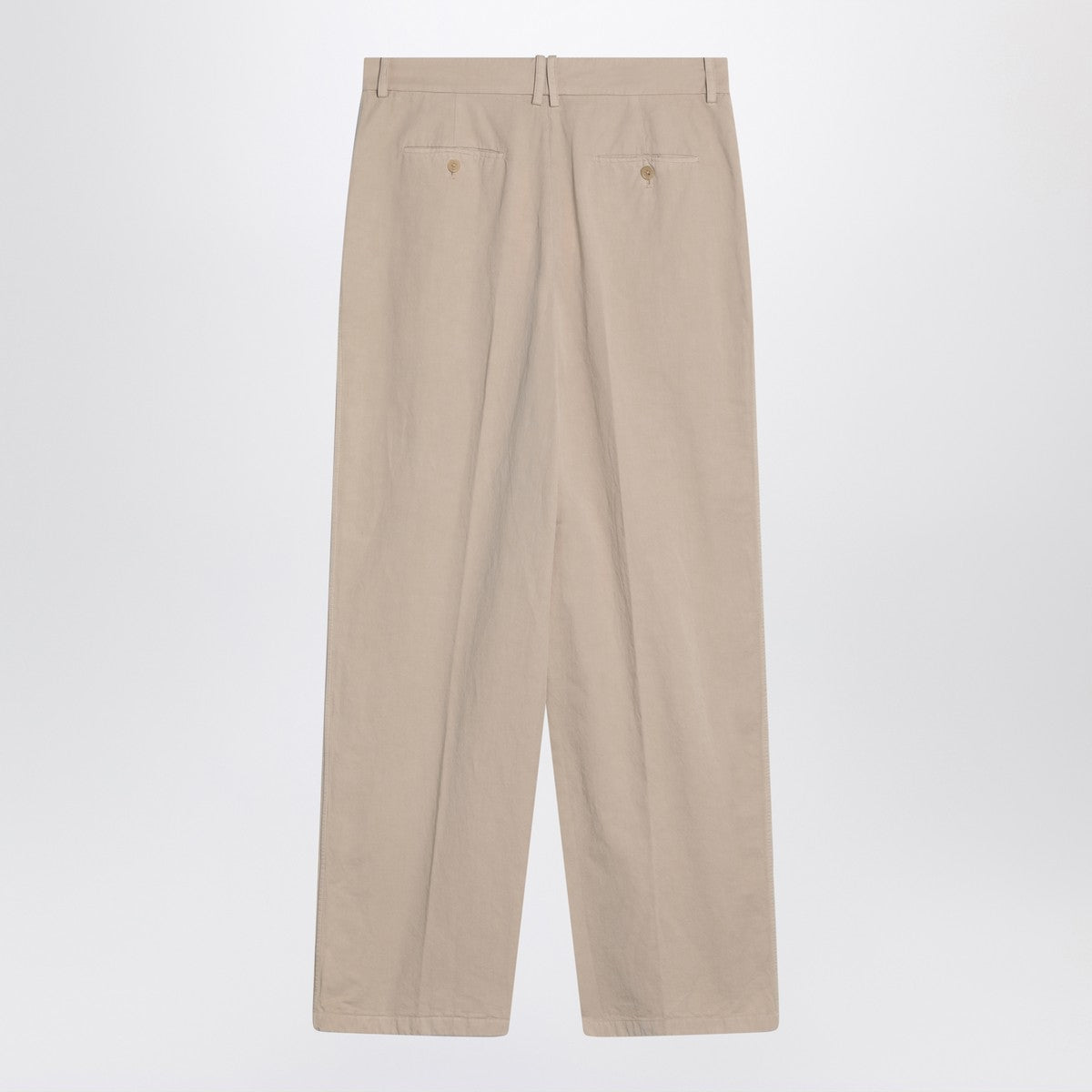 The Row Lilas light khaki cotton and linen trousers The Row 