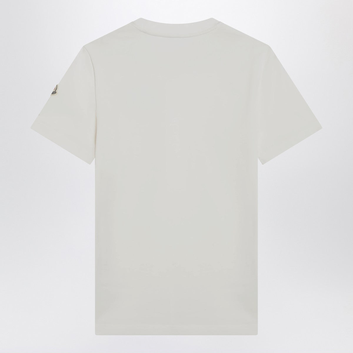 Moncler White T-shirt with embroidered tricolor logo Moncler 