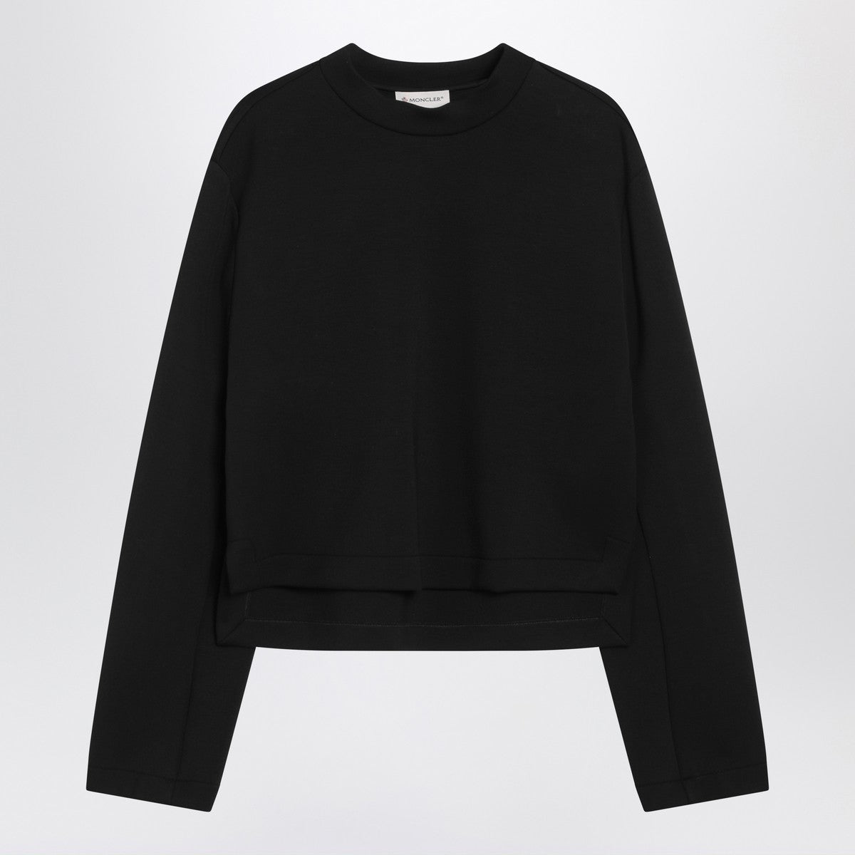 Moncler X Edward Enninful Black sweatshirt with asymmetric hem Moncler X Edward Enninful 