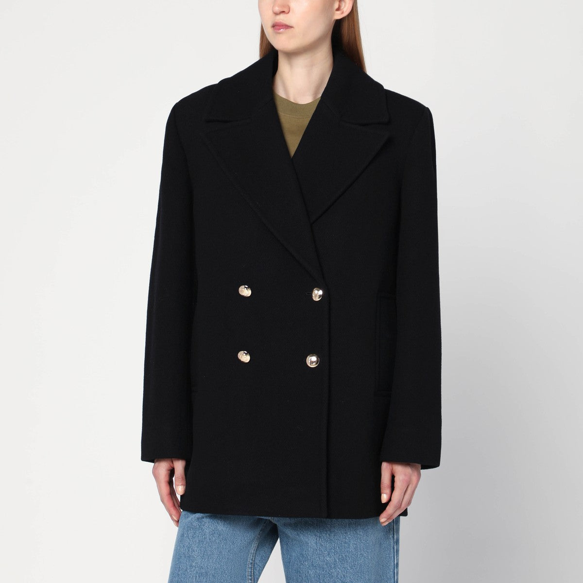 ANINE BING Black Glenn double-breasted coat ANINE BING 