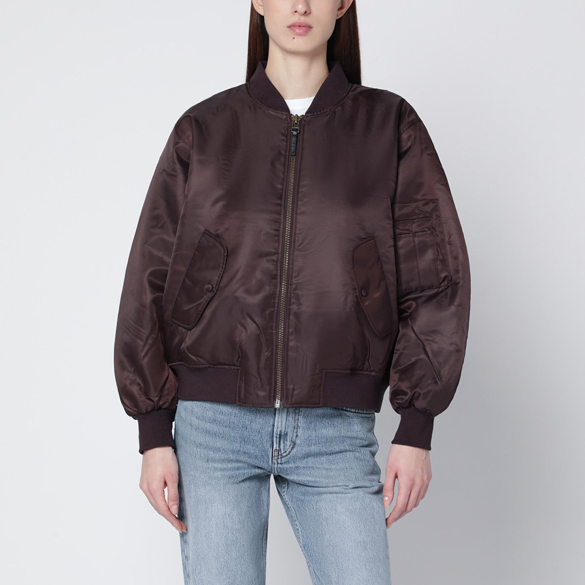 ANINE BING Leon dark brown bomber jacket ANINE BING 
