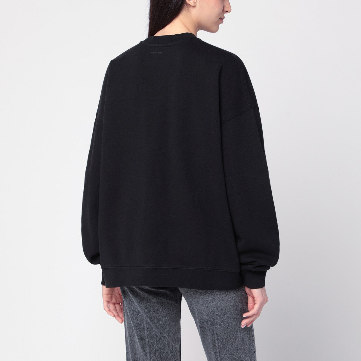 ANINE BING Black Miles Letterman oversized sweatshirt ANINE BING 