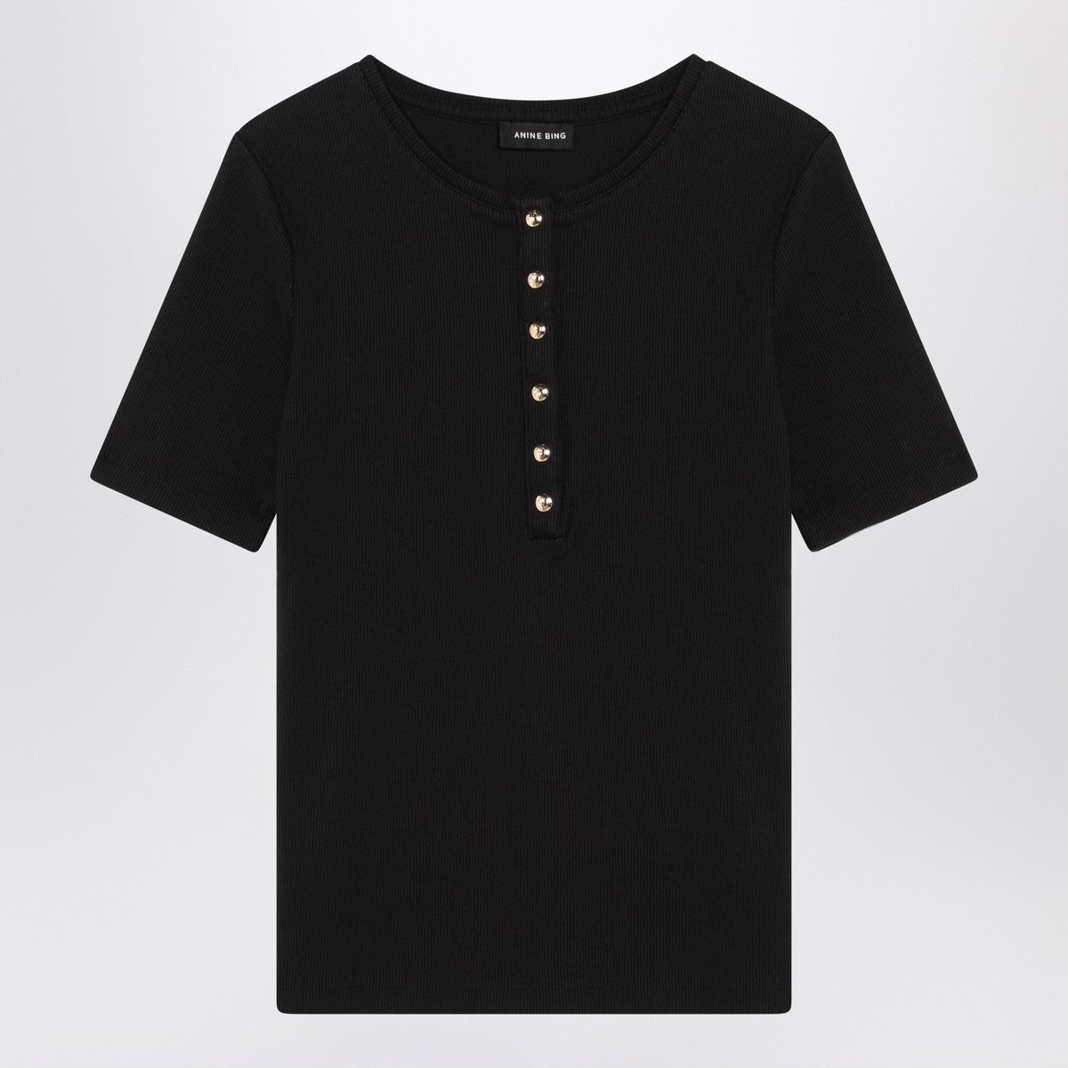 ANINE BING Black short-sleeved t-shirt ANINE BING 