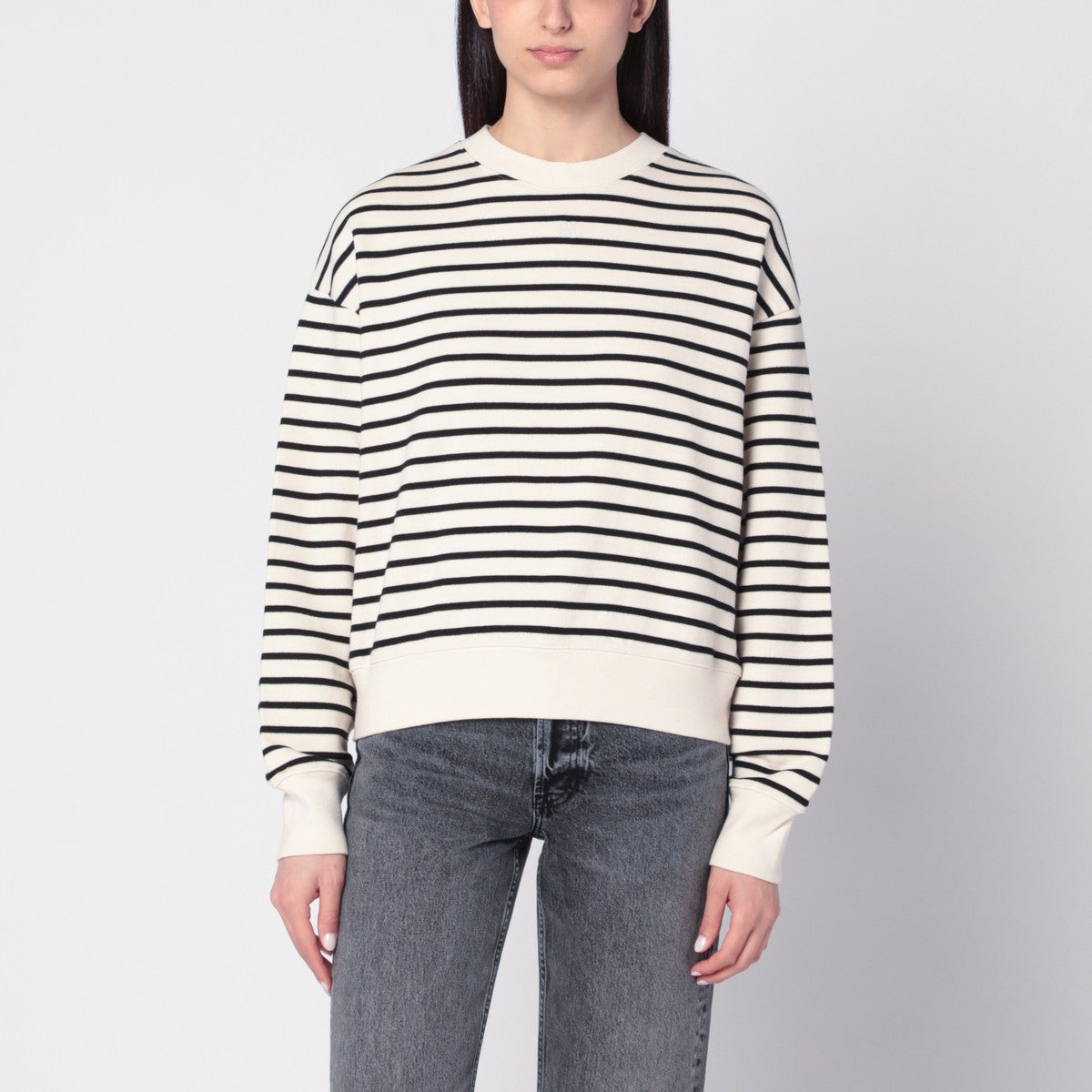 ANINE BING Ivory/black striped Dean sweatshirt ANINE BING 