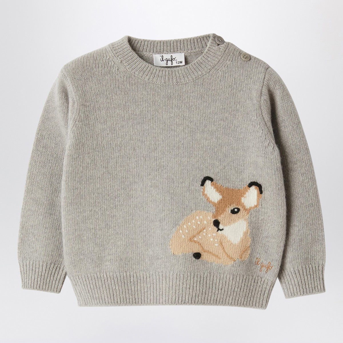 Il Gufo Grey mélange wool jumper Il Gufo 