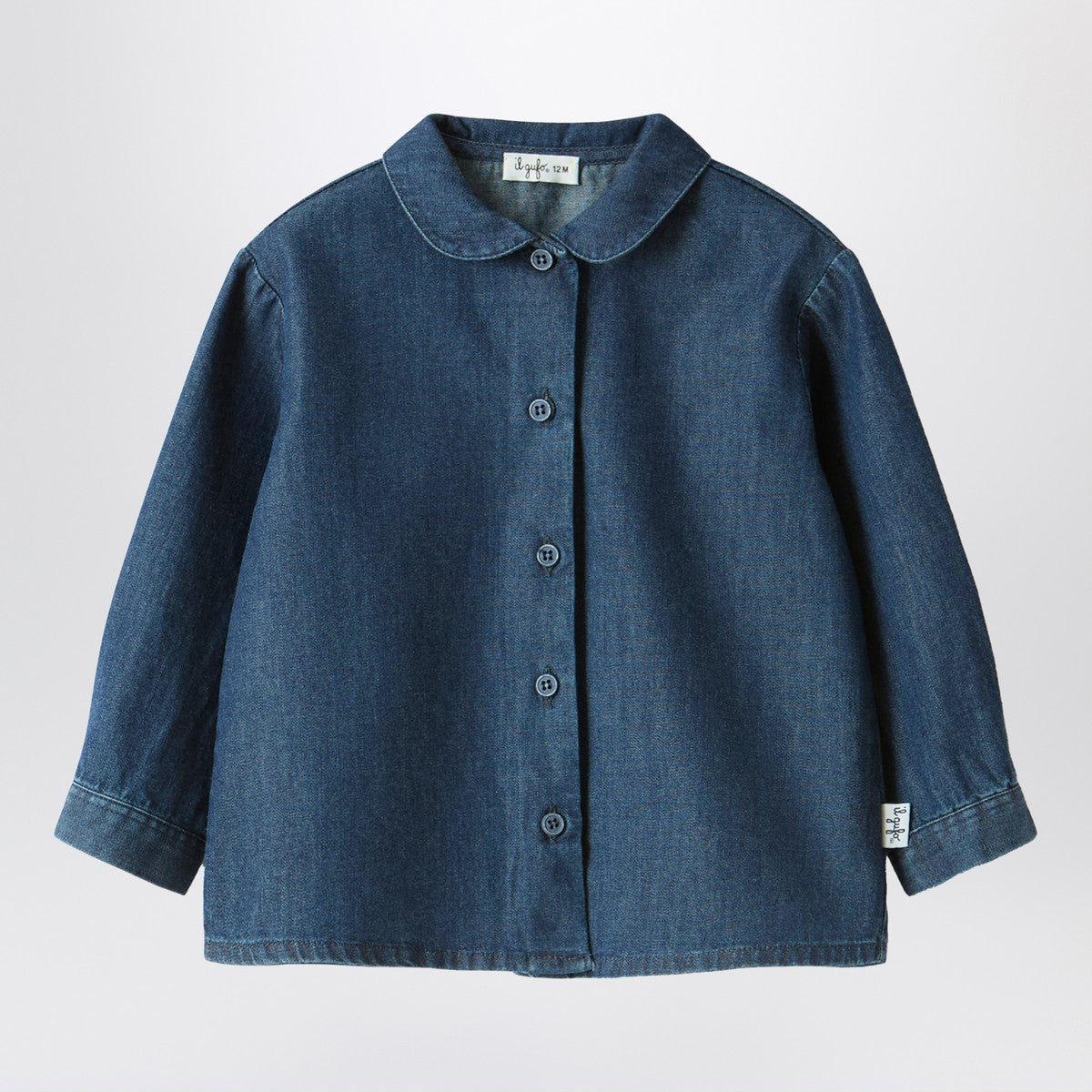 Il Gufo Baby shirt in blue denim Il Gufo 