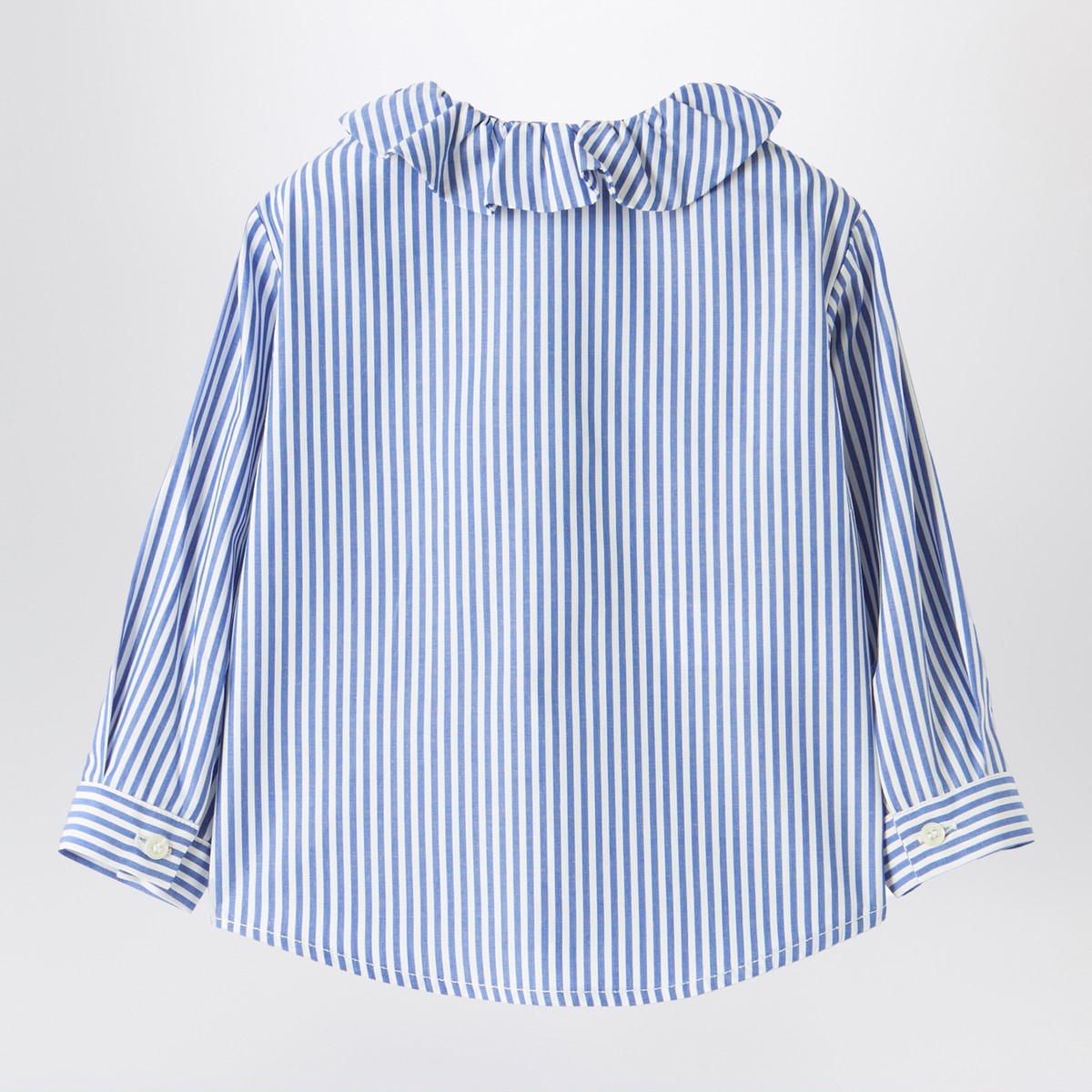 Il Gufo Blue and white striped cotton shirt Il Gufo 