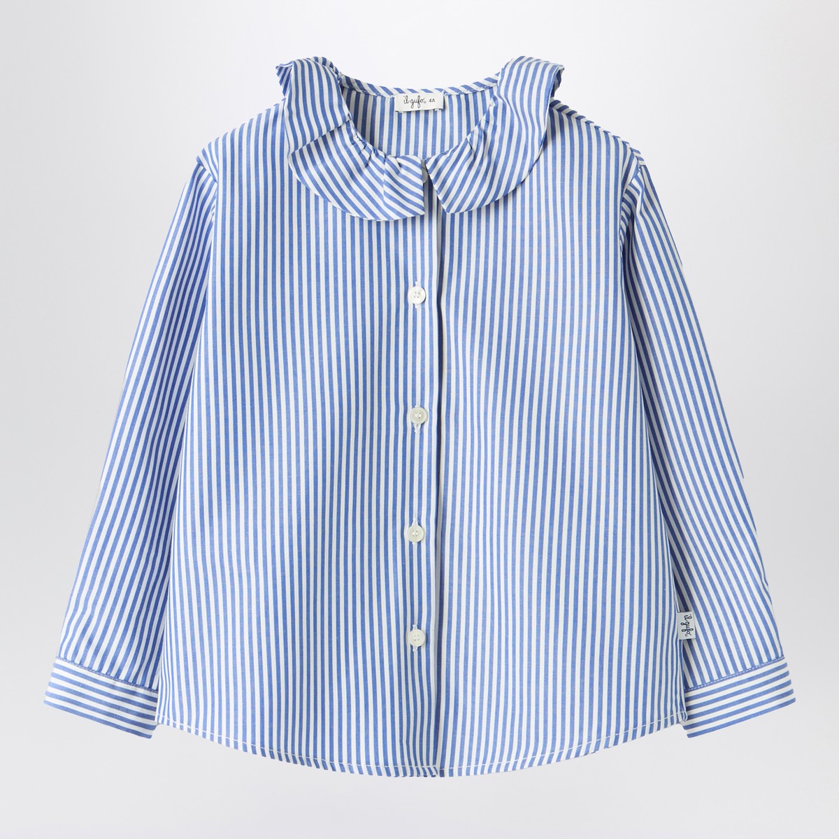Il Gufo Blue and white striped cotton shirt Il Gufo 
