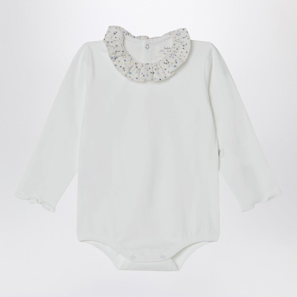 Teddy & Minou White bodysuit with neckline and floral print Teddy & Minou 