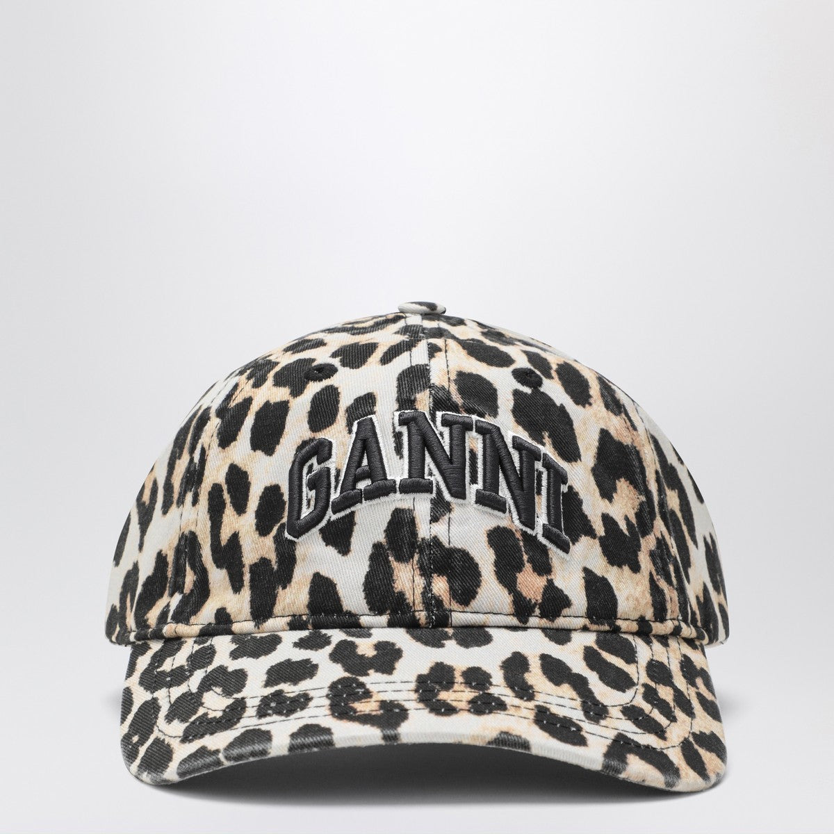 GANNI Leopard-print canvas baseball cap Ganni 