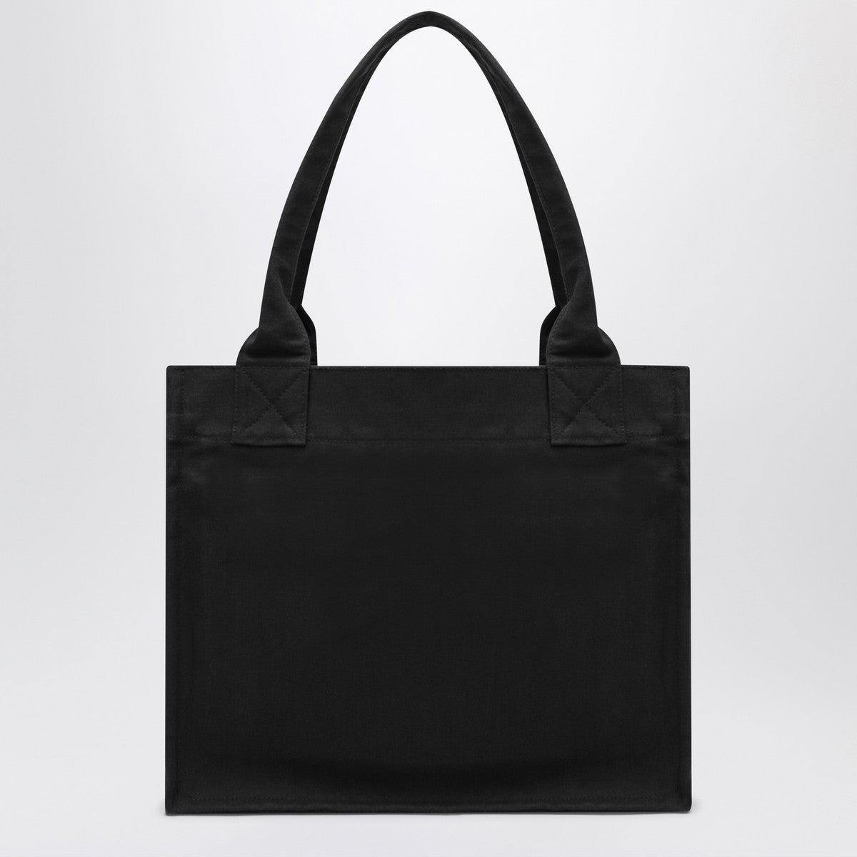 GANNI Large black canvas tote bag Ganni 