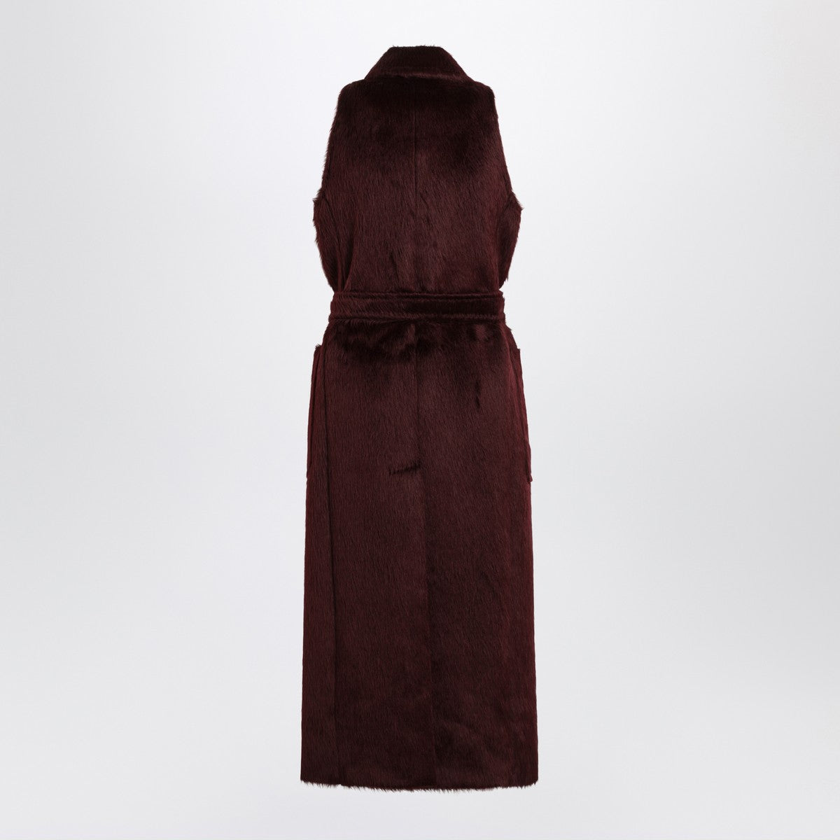 Max Mara Cherry-colored sleeveless coat in alpaca and wool Max Mara 