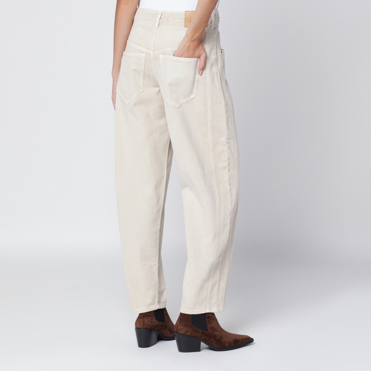 ISABEL MARANT Ecru cotton blend trousers Isabel Marant 
