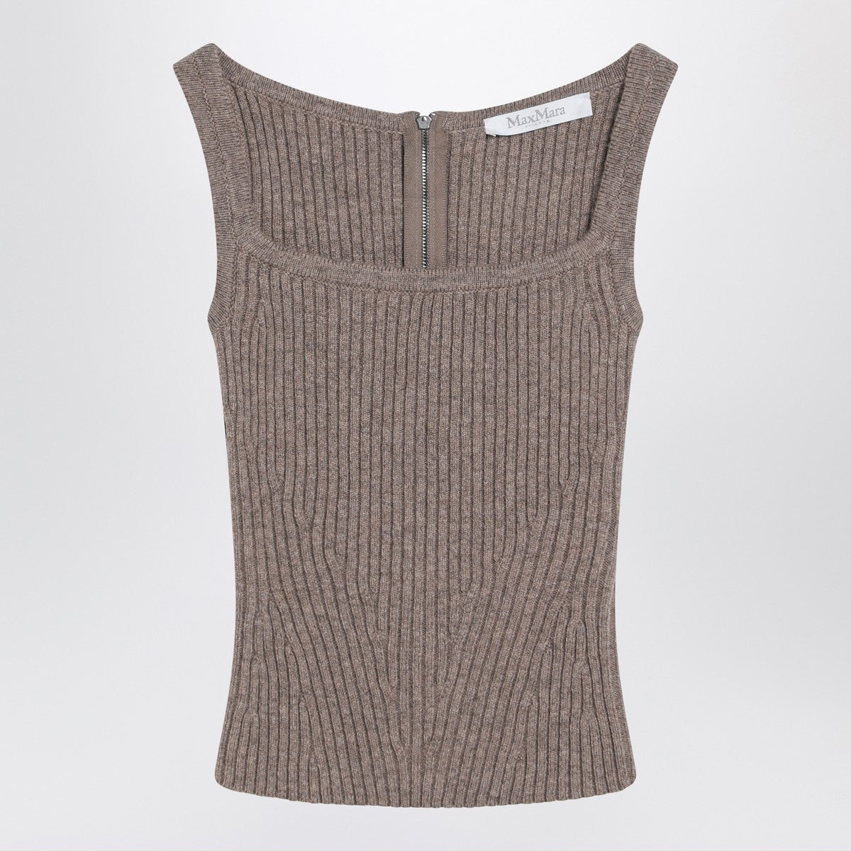 Max Mara Hazelnut-colored top in wool and cashmere blend Max Mara 