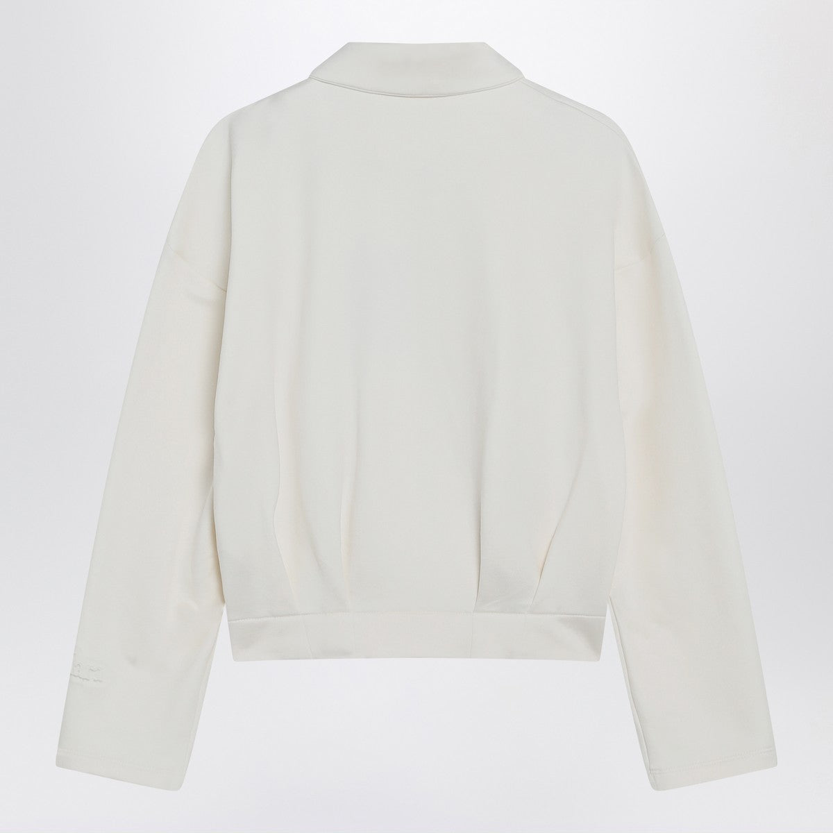Max Mara White cropped sweatshirt in silk blend Max Mara 
