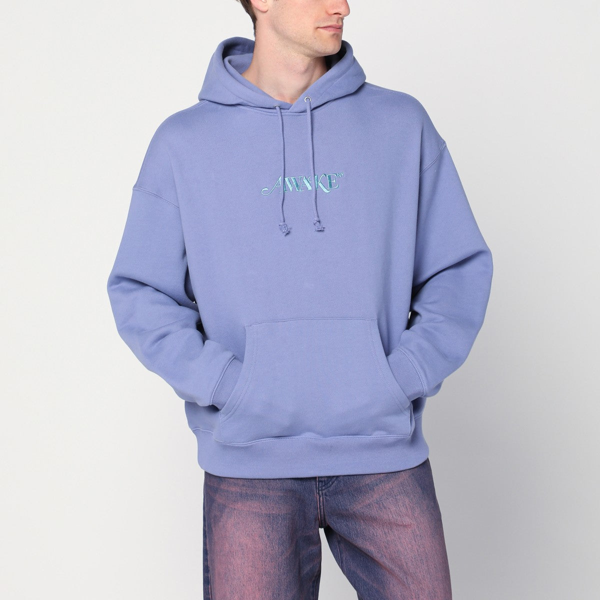 Awake NY Lilac cotton sweatshirt with logo Awake NY 