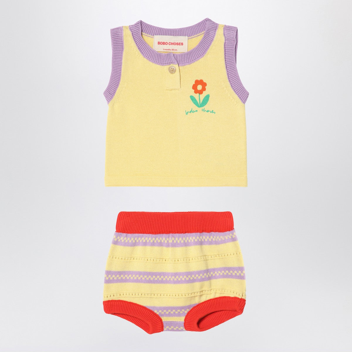 Bobo Choses Two-piece set light yellow with flower Bobo Choses 