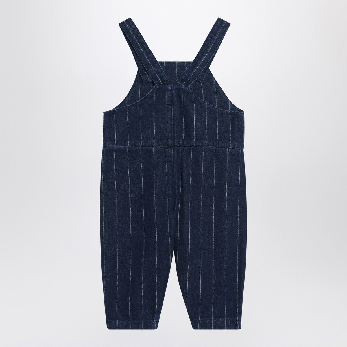 Bobo Choses Navy blue denim overalls with train Bobo Choses 