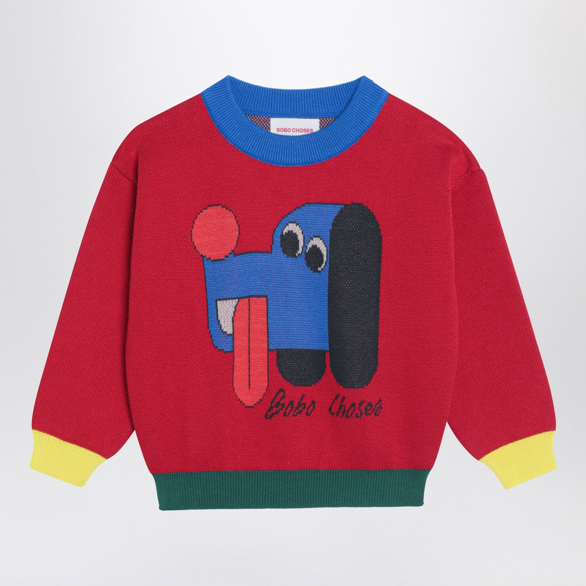 Bobo Choses Red sweater with logo intarsia Bobo Choses 