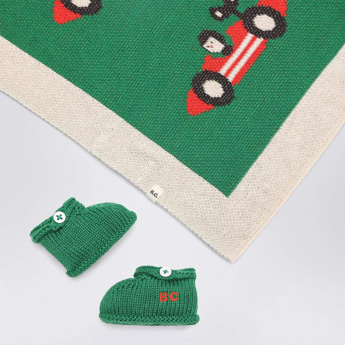 Bobo Choses Green cotton two-piece Race Car set Bobo Choses 