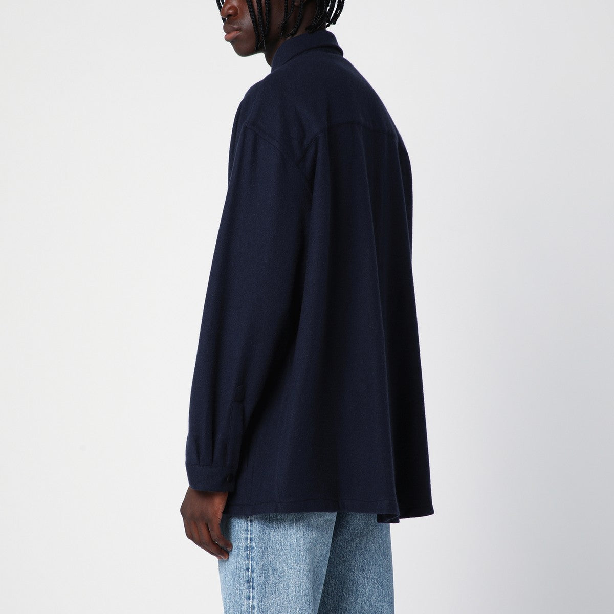 Destin Dark blue wool and cashmere overshirt Destin 