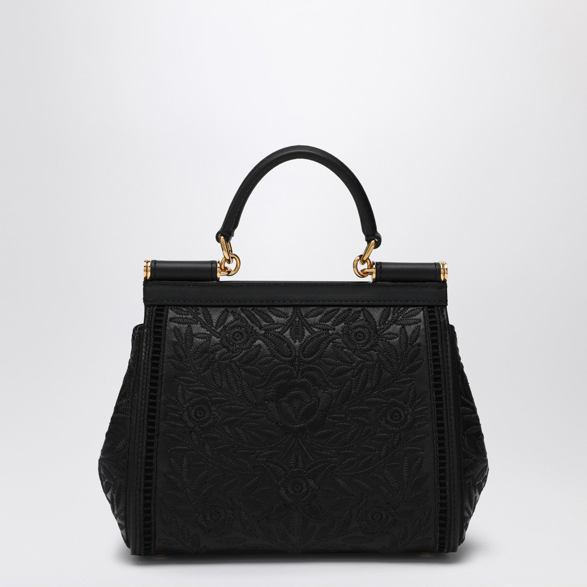 Dolce & Gabbana Dolce&Gabbana Black embroidered handbag Sicily medium Dolce & Gabbana 